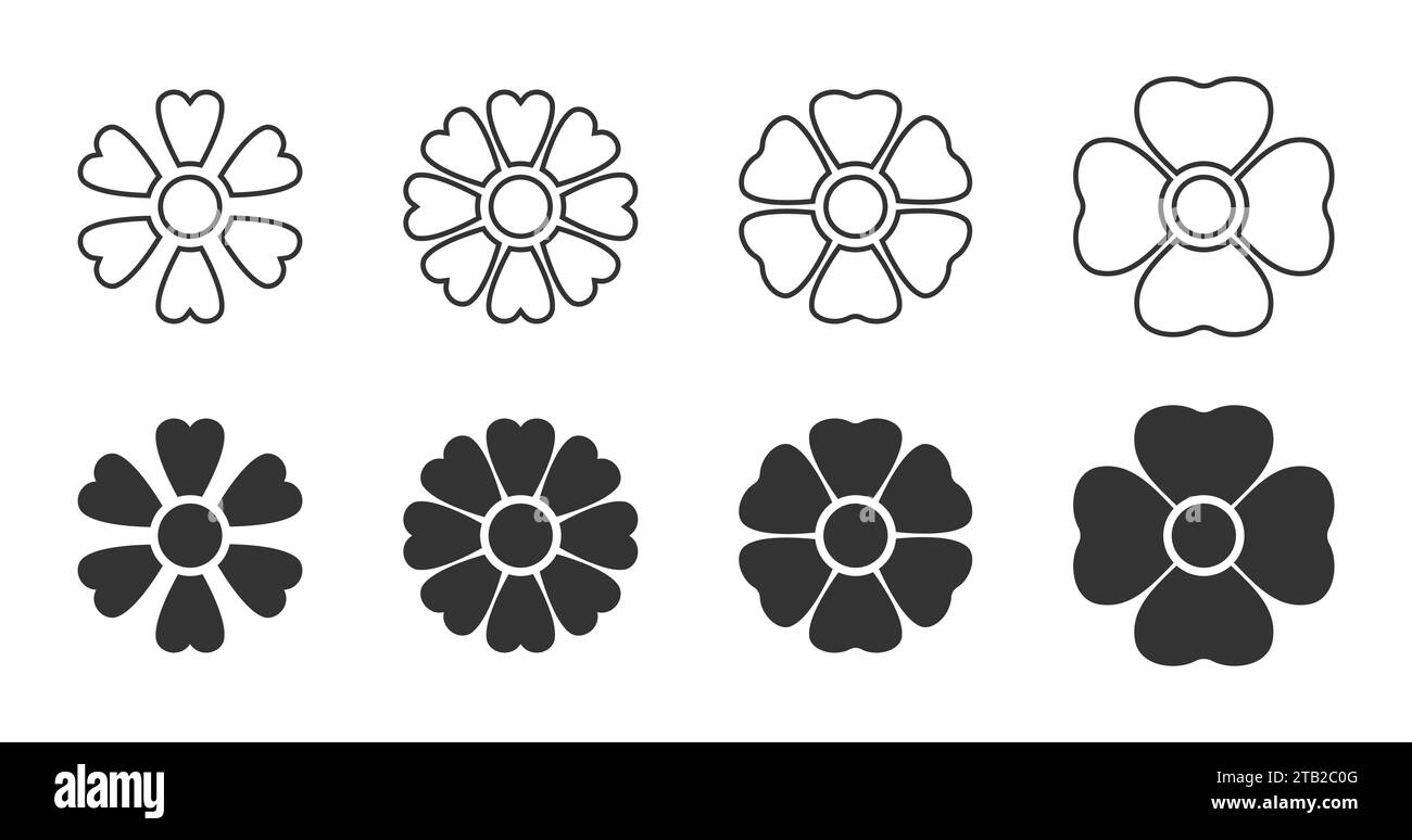 Flower icons set. Vector illustration Stock Vector Image & Art Alamy