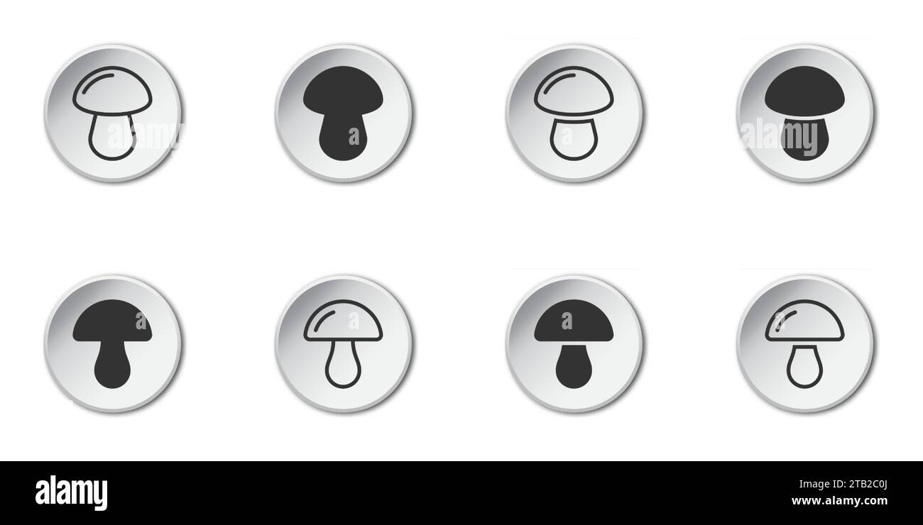 Mushroom Icons. Champignon icon. Vector illustration Stock Vector