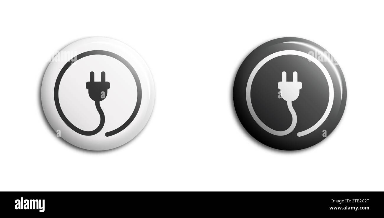 Plug-in, electrical icon Plug electric cable wire logo. Vector illustration Stock Vector