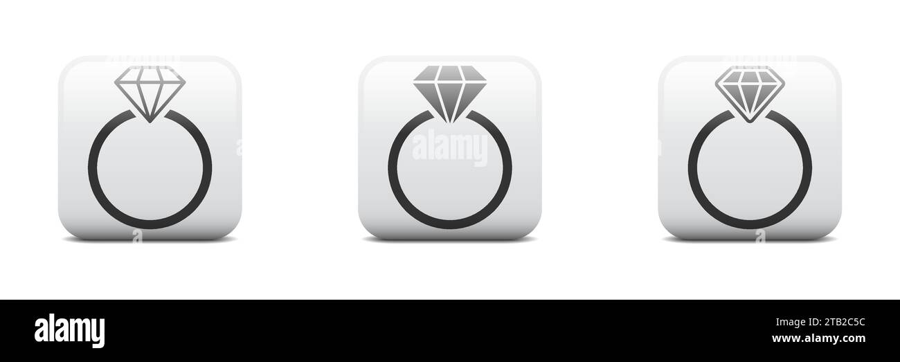 Diamond engagement ring icon. Ring diamond icon. Vector illustration Stock Vector