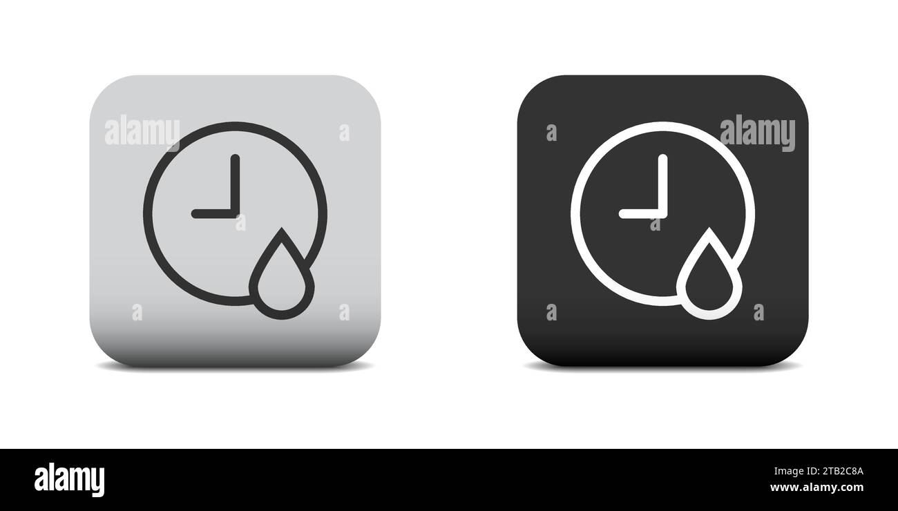 Fast drying icon. Drying time icon. Drop of water and meter. Vector illustration Stock Vector