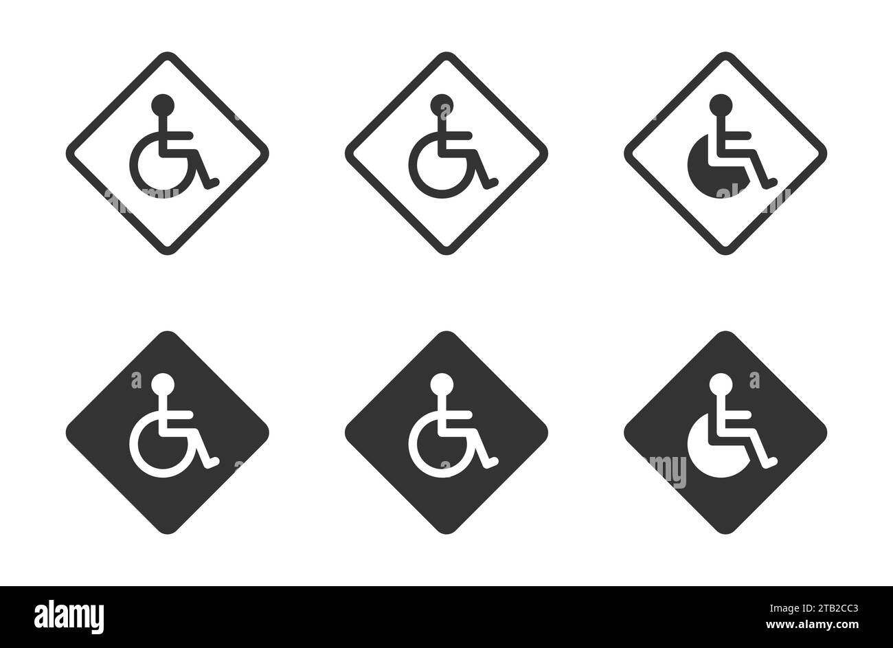 Wheelchair icons set. Vector illustration Stock Vector