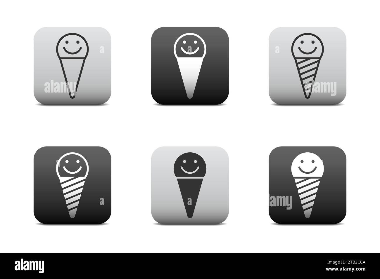 Face ice cream icon. Ice cream icon wih smile sign. Vector illustration Stock Vector