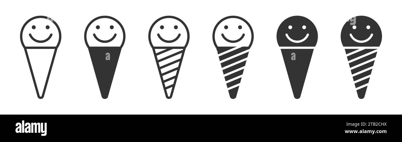 Face ice cream icon. Ice cream icon wih smile sign. Vector illustration Stock Vector