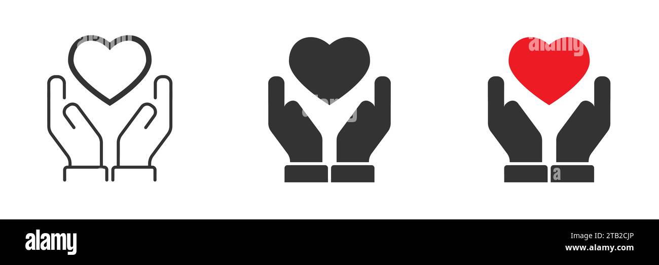 Heart health care symbol. Hands holding heart. Vector illustration Stock Vector