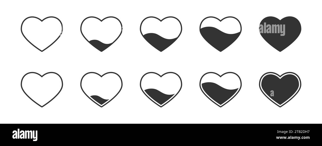 Heart icons set. Concept of love. Vector illustration Stock Vector ...