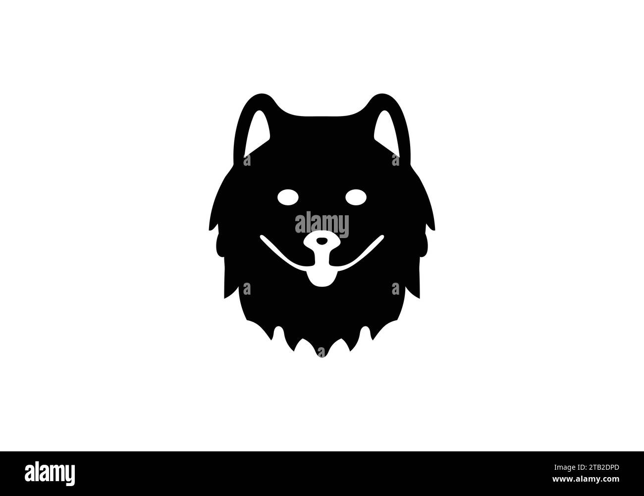 american-eskimo-dog-minimal-style-illustration-icon-design-stock-vector