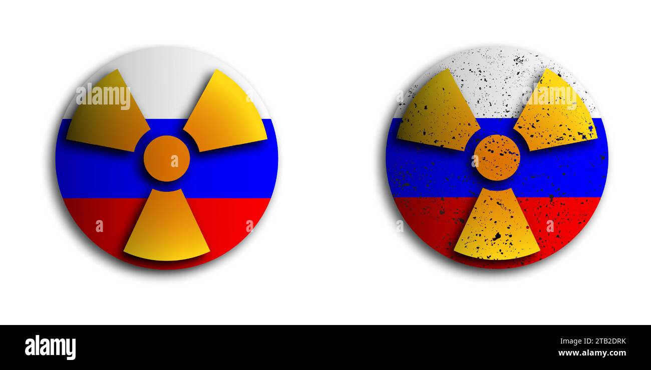 Radioactive warning yellow circle sign. Radiation symbol. Flat vector illustration Stock Vector