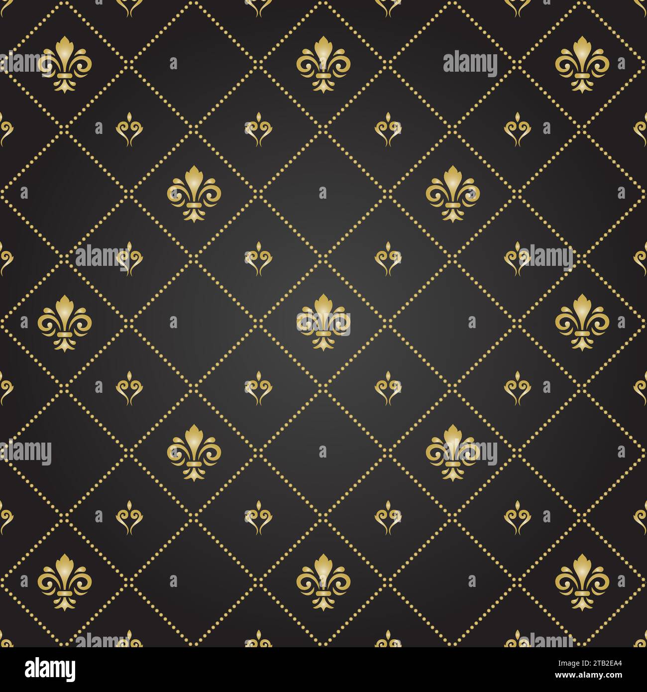 Seamless vector pattern. Modern geometric ornament with royal lilies ...