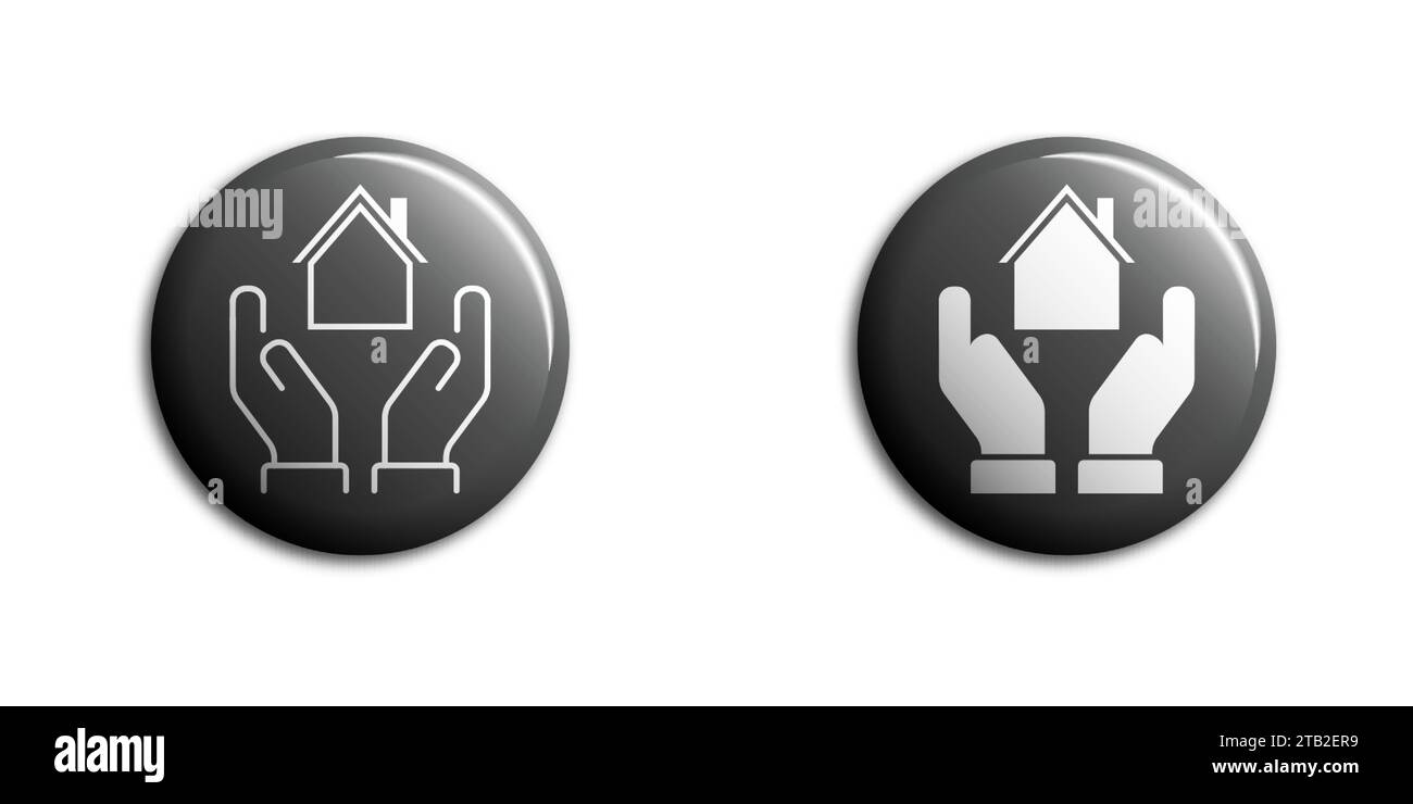 Hands holding house icon. Vector illustration Stock Vector