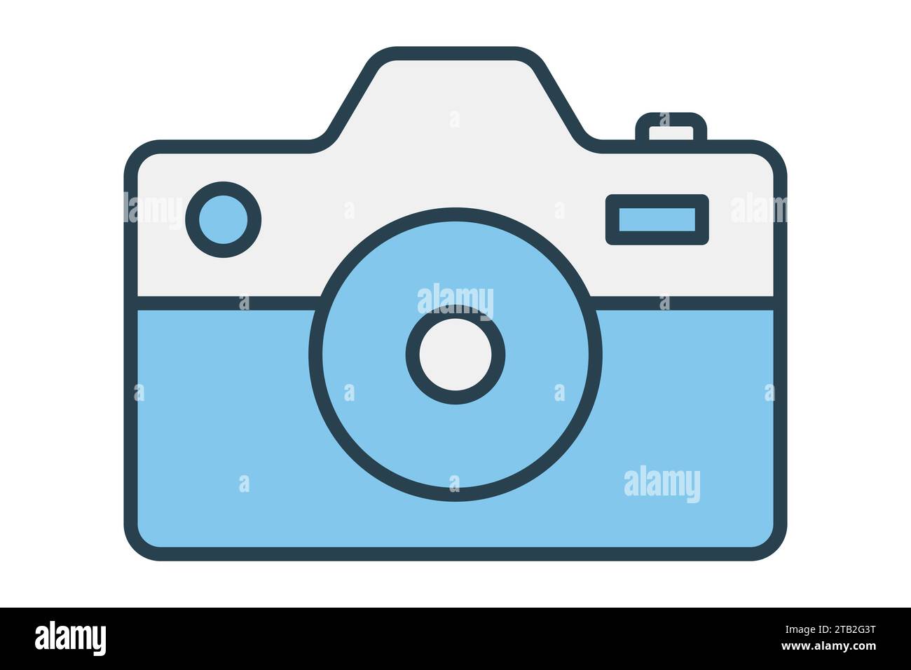 camera icon. flat line icon style. simple vector design editable Stock Vector