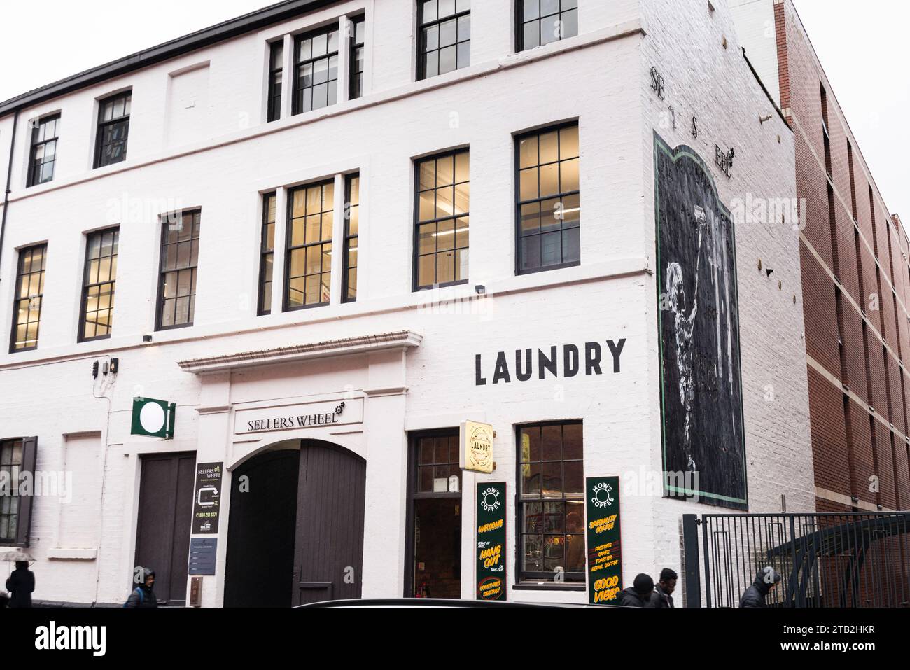 Laundry Building with mural, Sheffield, Yorkshire, UK Stock Photo Alamy