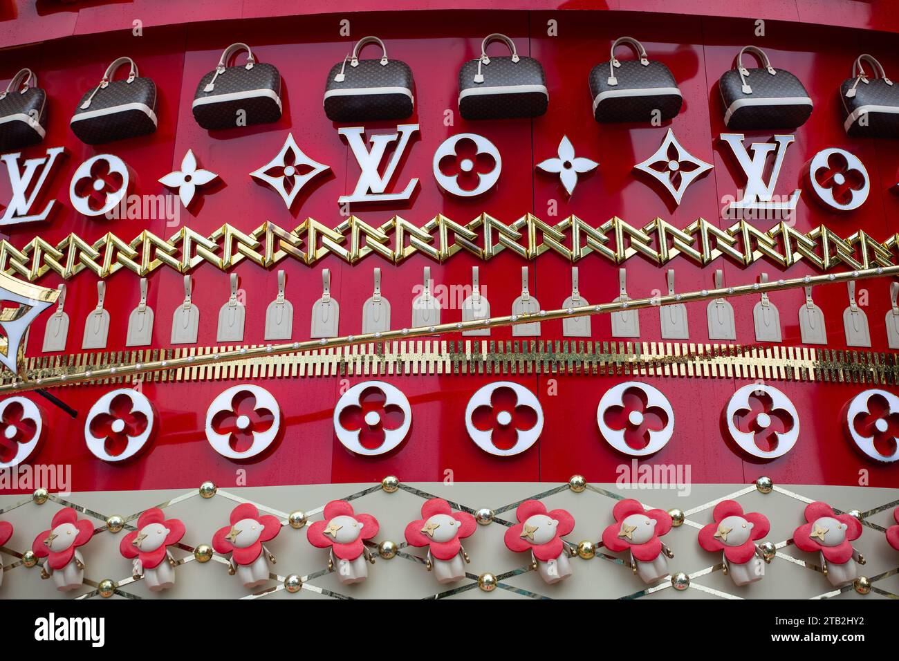Details close up of Louis Vuitton Christmas tree decoration for the