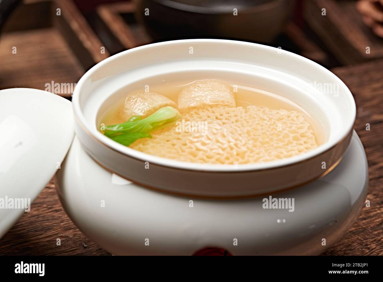 Chinese food, Doubleboiled Bamboo Fungus Soup Stock Photo Alamy