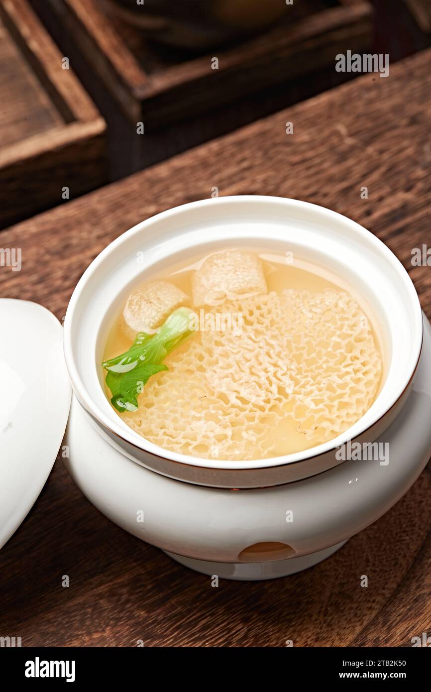 Chinese food, Doubleboiled Bamboo Fungus Soup Stock Photo Alamy