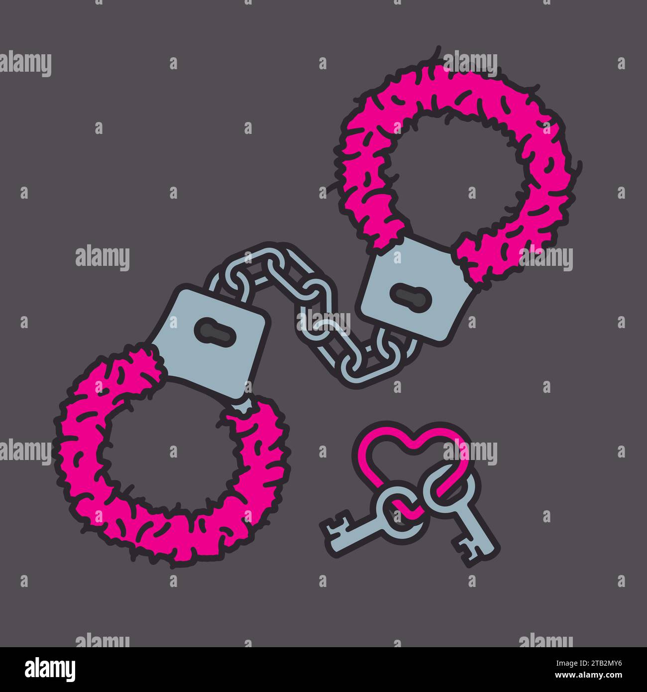Pink fuzzy handcuffs adult toy vector illustration Stock Vector Image & Art Alamy