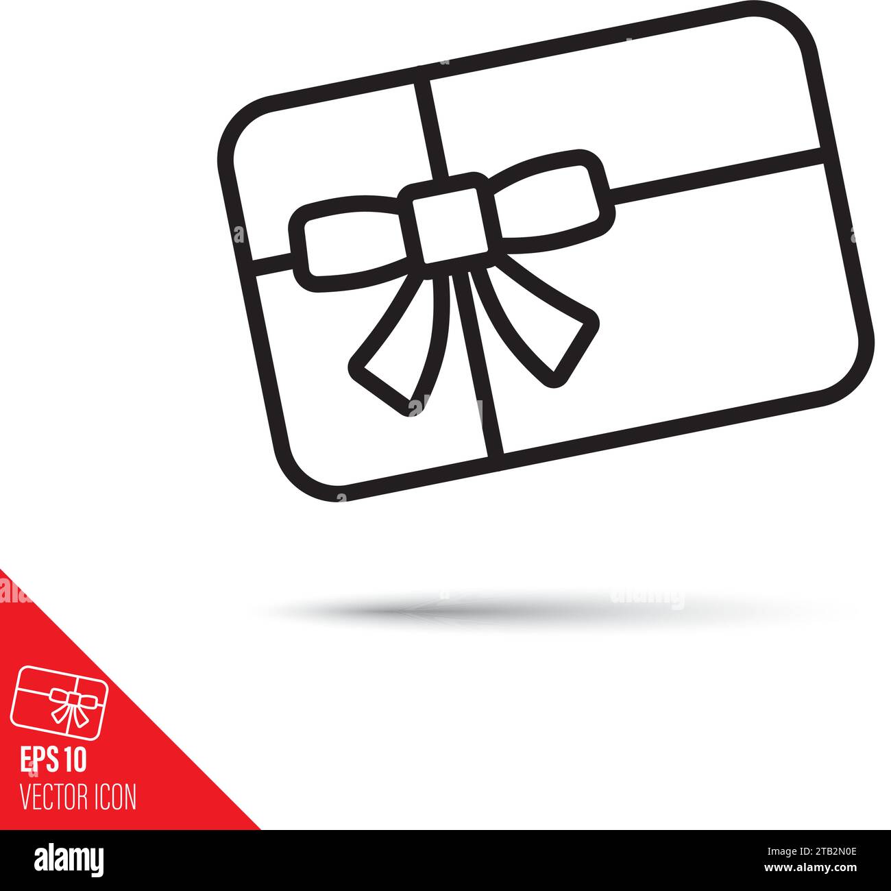 Gift card vector line icon. Monetary present outline symbol. Stock Vector