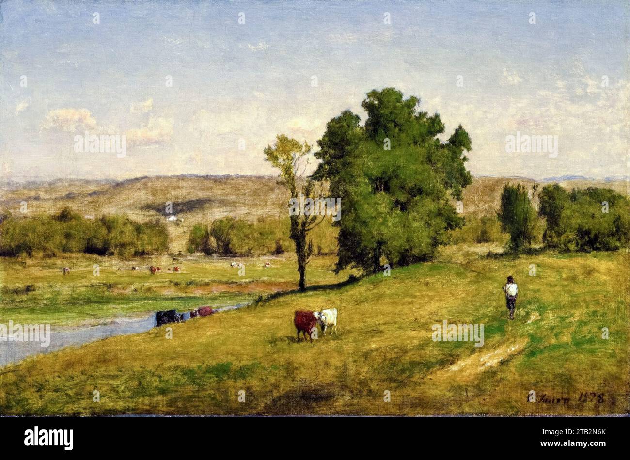 George Inness, Landscape, painting in oil on canvas, 1878 Stock Photo