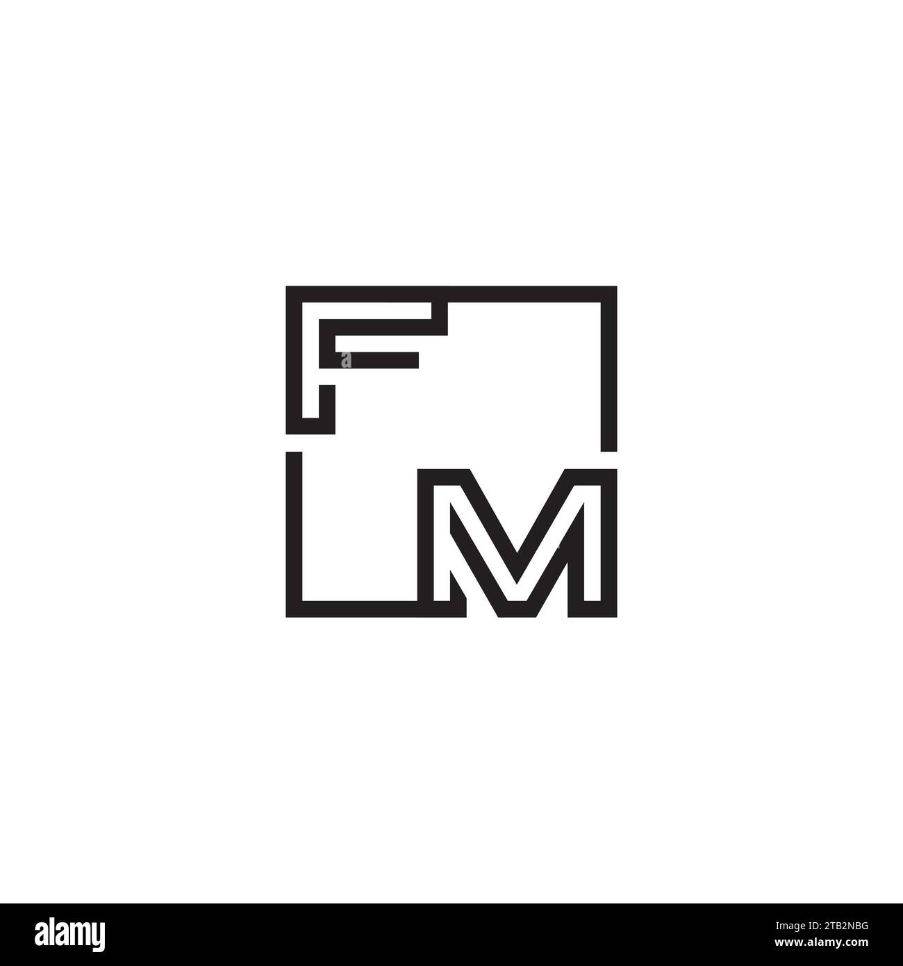FM initial logo letters in high quality professional design that will print well across any print media Stock Vector