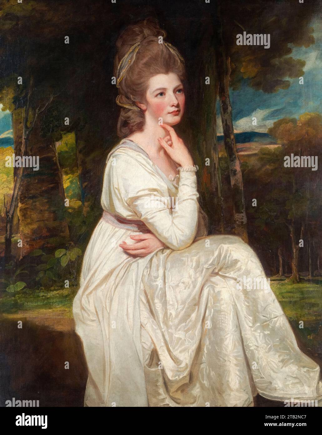 Lady Elizabeth Stanley (1753-1797), Countess of Derby, portrait painting in oil on canvas by George Romney, 1776-1778 Stock Photo
