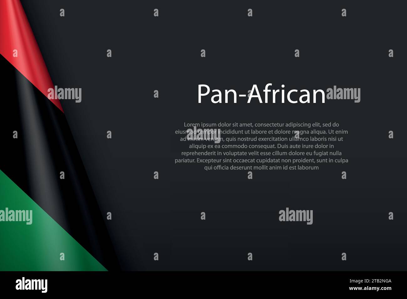 3d flag of PanAfrican, Ethnic group, isolated on background with