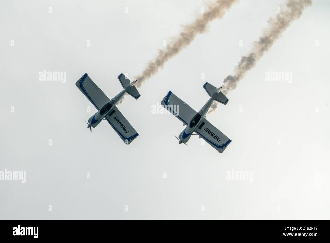 Bournemouth, United Kingdom - September 1st 2023: Bournemouth Air Festival RAF Firebirds display team Van's RV4 aircraft G-SPRK G-SPRX Stock Photo