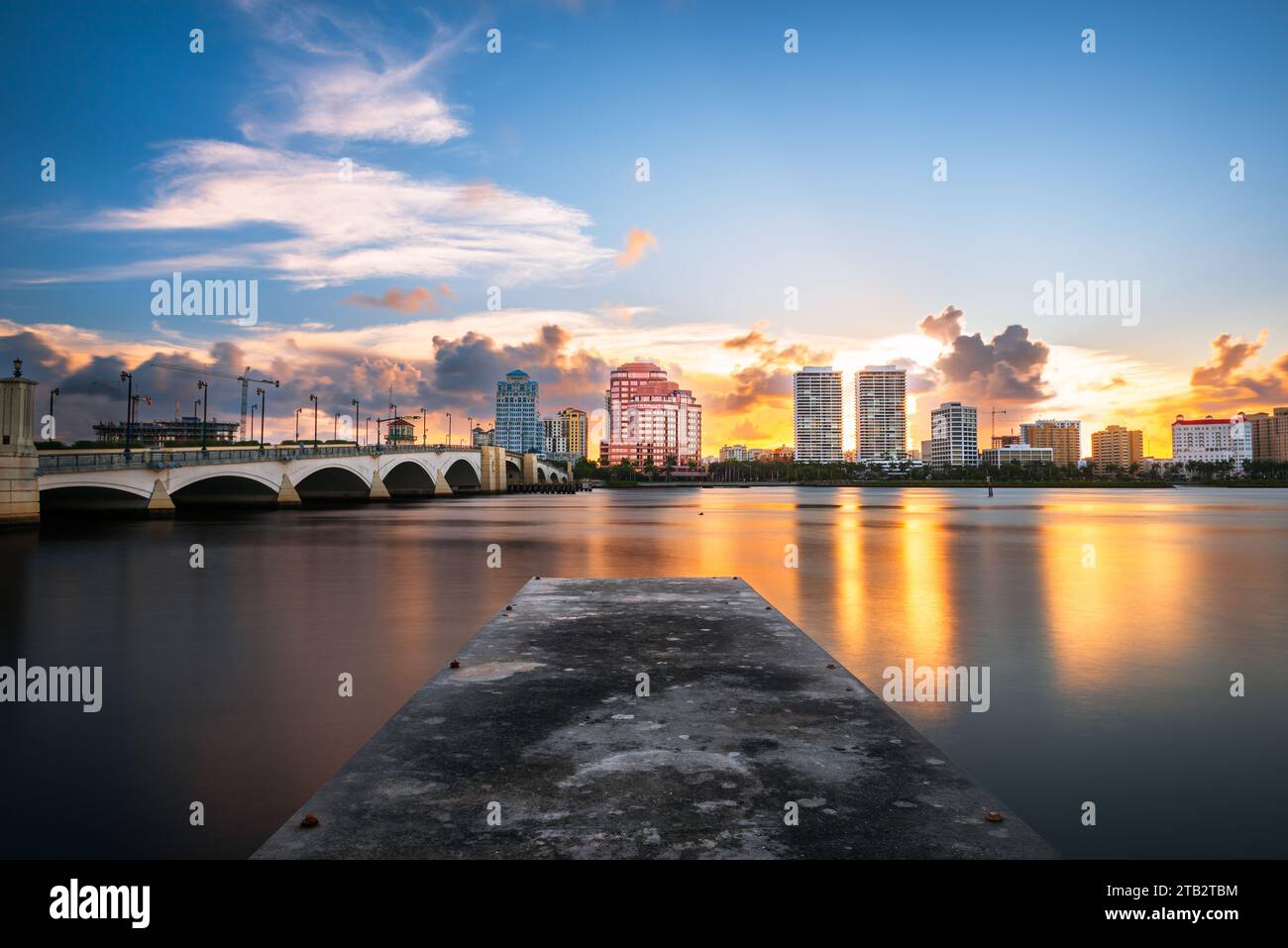 West Palm Beach, Florida, USA at sunset. Stock Photo