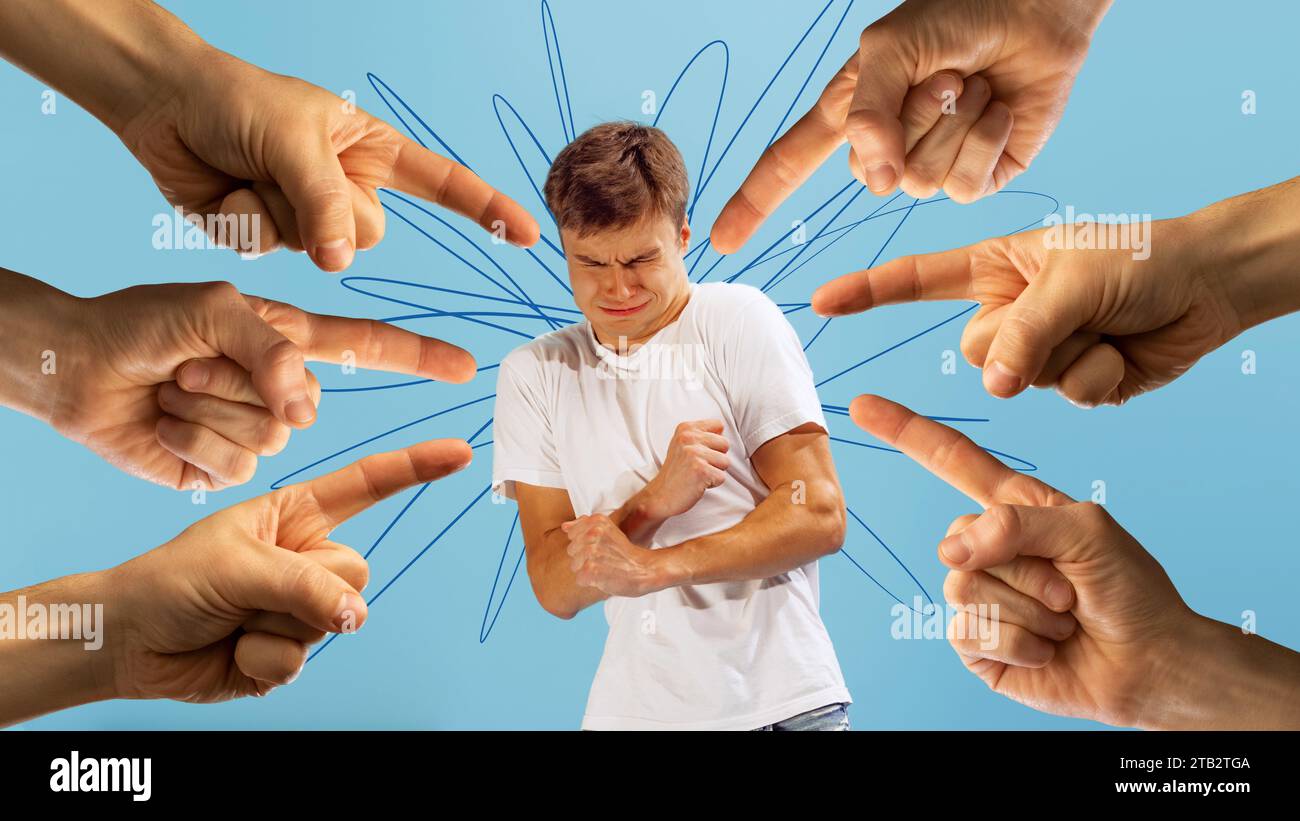 Negative emotions collage man hi-res stock photography and images - Alamy