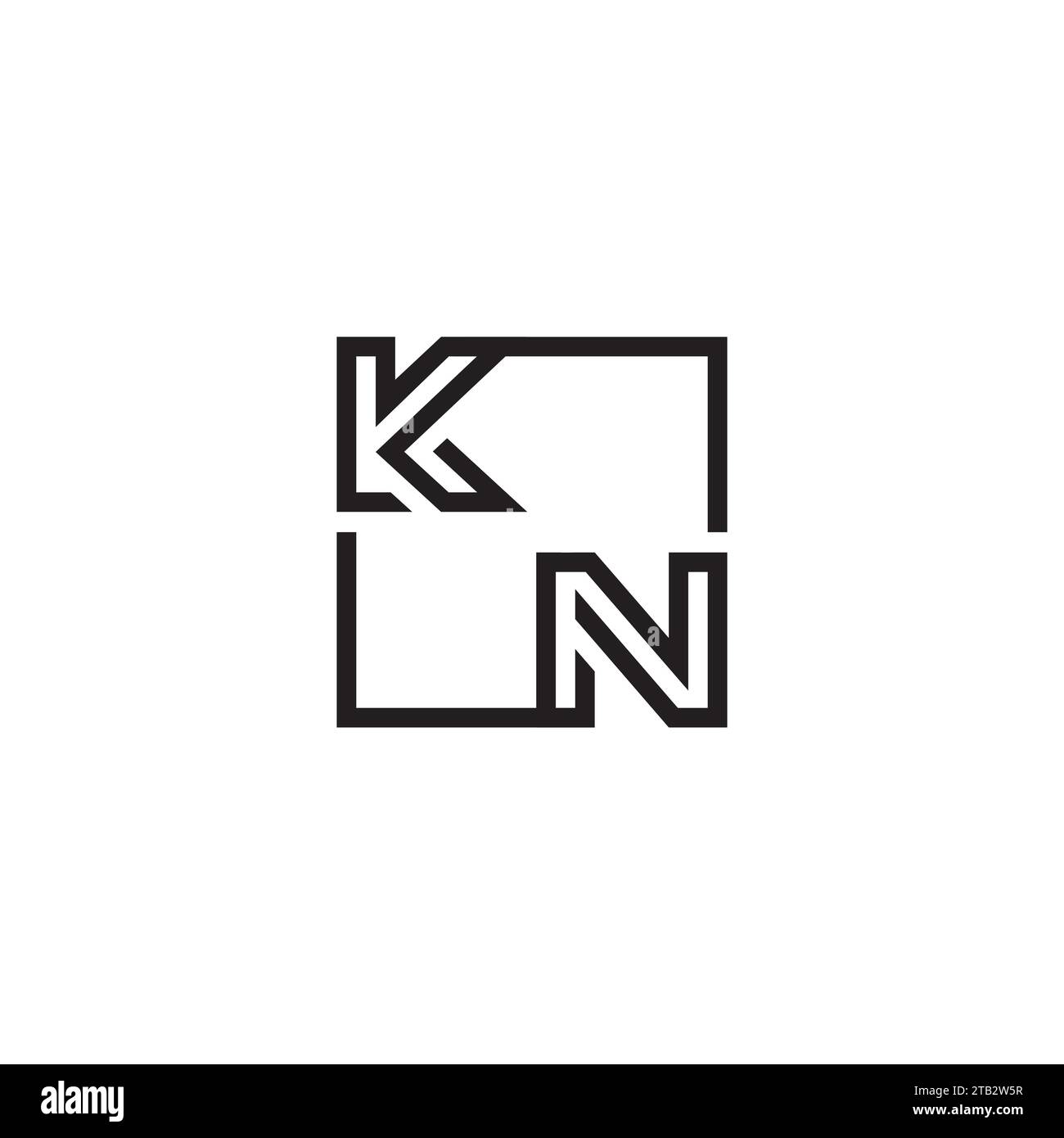 Kn minimal logo design Stock Vector Images - Alamy