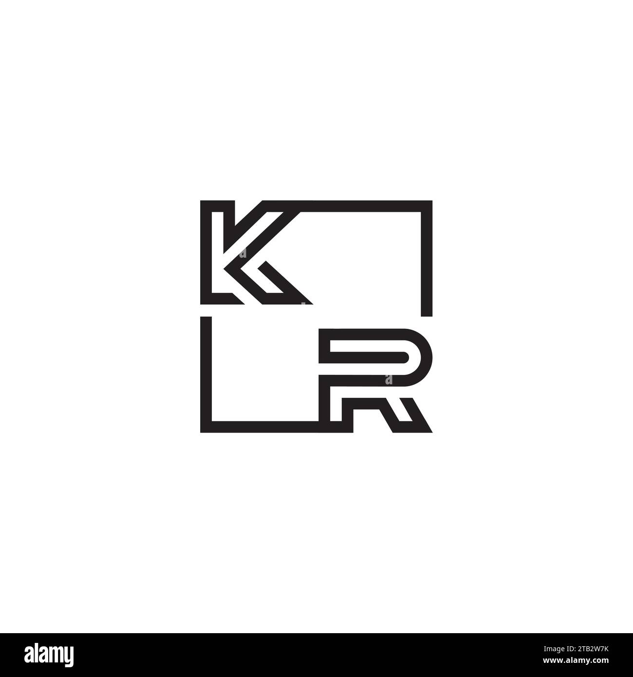 KR initial logo letters in high quality professional design that will print well across any print media Stock Vector