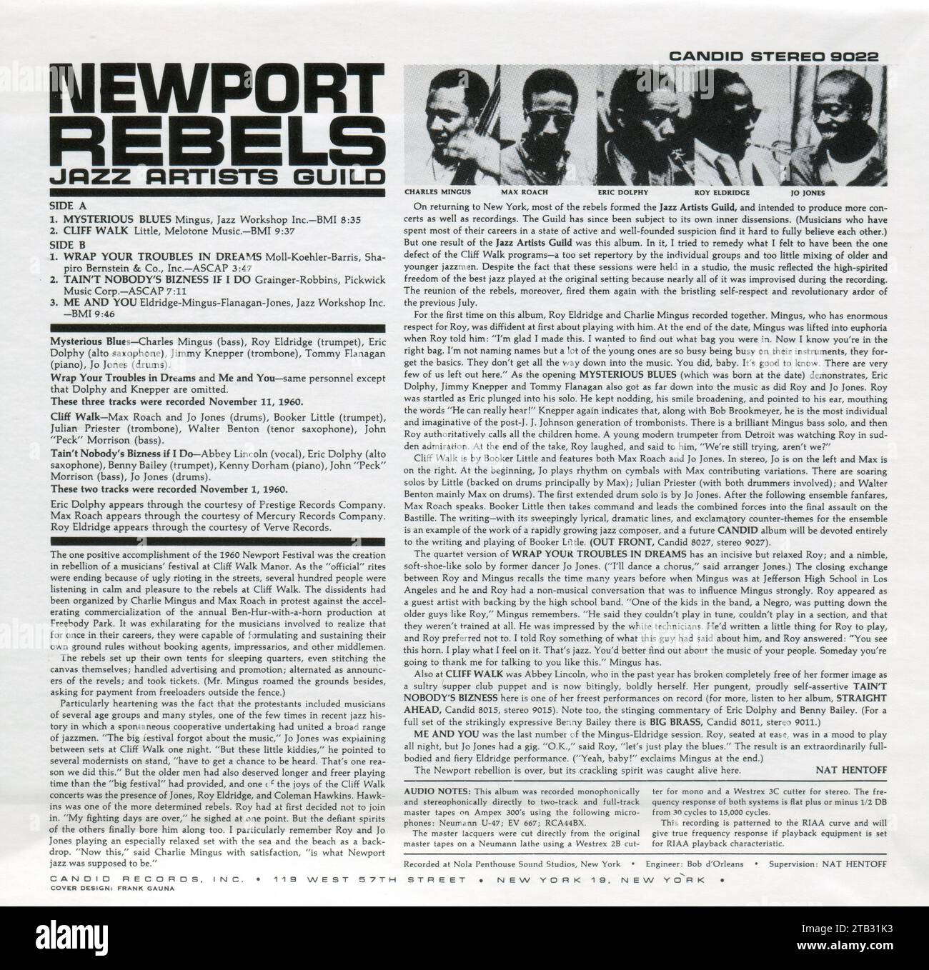 CD: Charles Mingus, Max Roach, Eric Dolphy, Roy Eldridge, Jo Jones – Newport Rebels. (TECW-20555), Released: July 23, 1999. Stock Photo