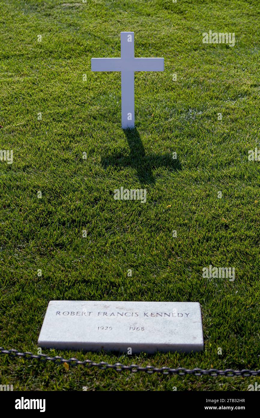 Grave of Robert Francis Kennedy at Arlington Cemetery. Washington, DC
