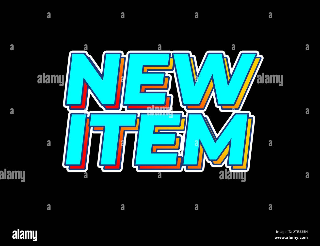 New item. text effect in blue color, black background Stock Vector ...