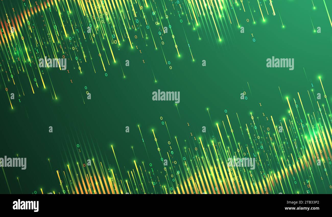 Technology background. Big data concept. Binary computer code. Hand drawn vector illustration. Stock Vector