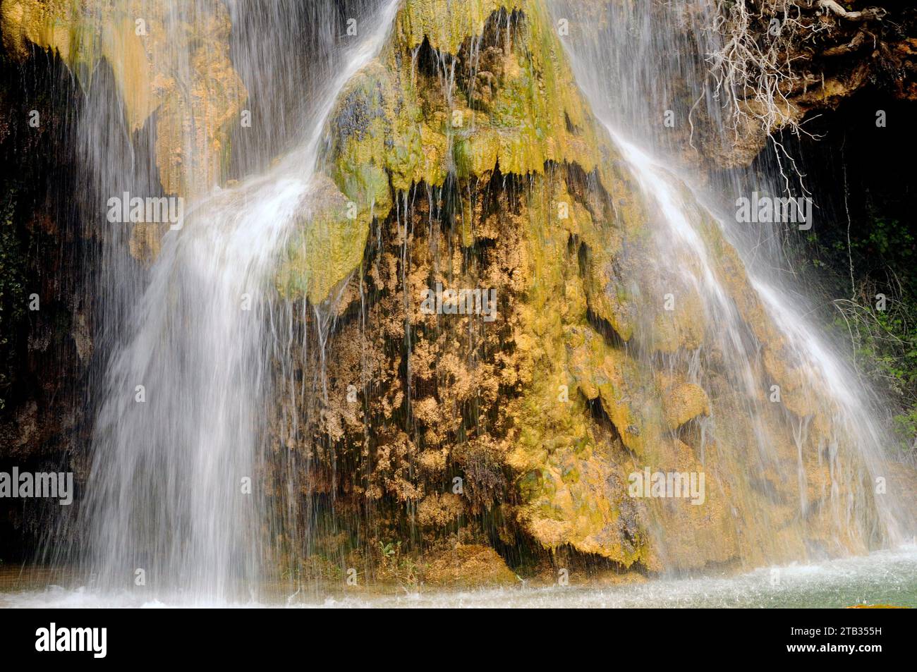 Cascada de la Hiedra, Mora de Rubielos, Gudar-Javalambre, Teruel province, Aragon, Spain. Stock Photo