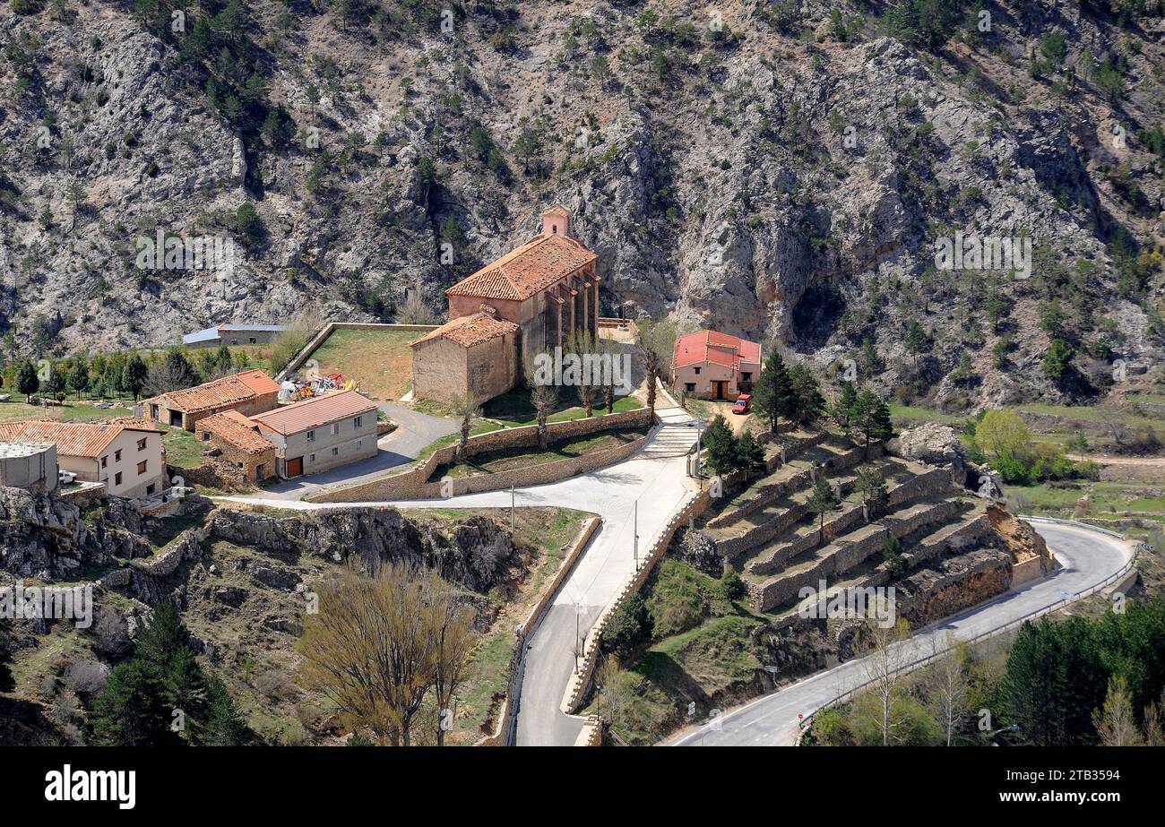 Linares de Mora, Santa Lucia hermitage. Gudar-Javalambre, Teruel province, Aragon, Spain. Stock Photo