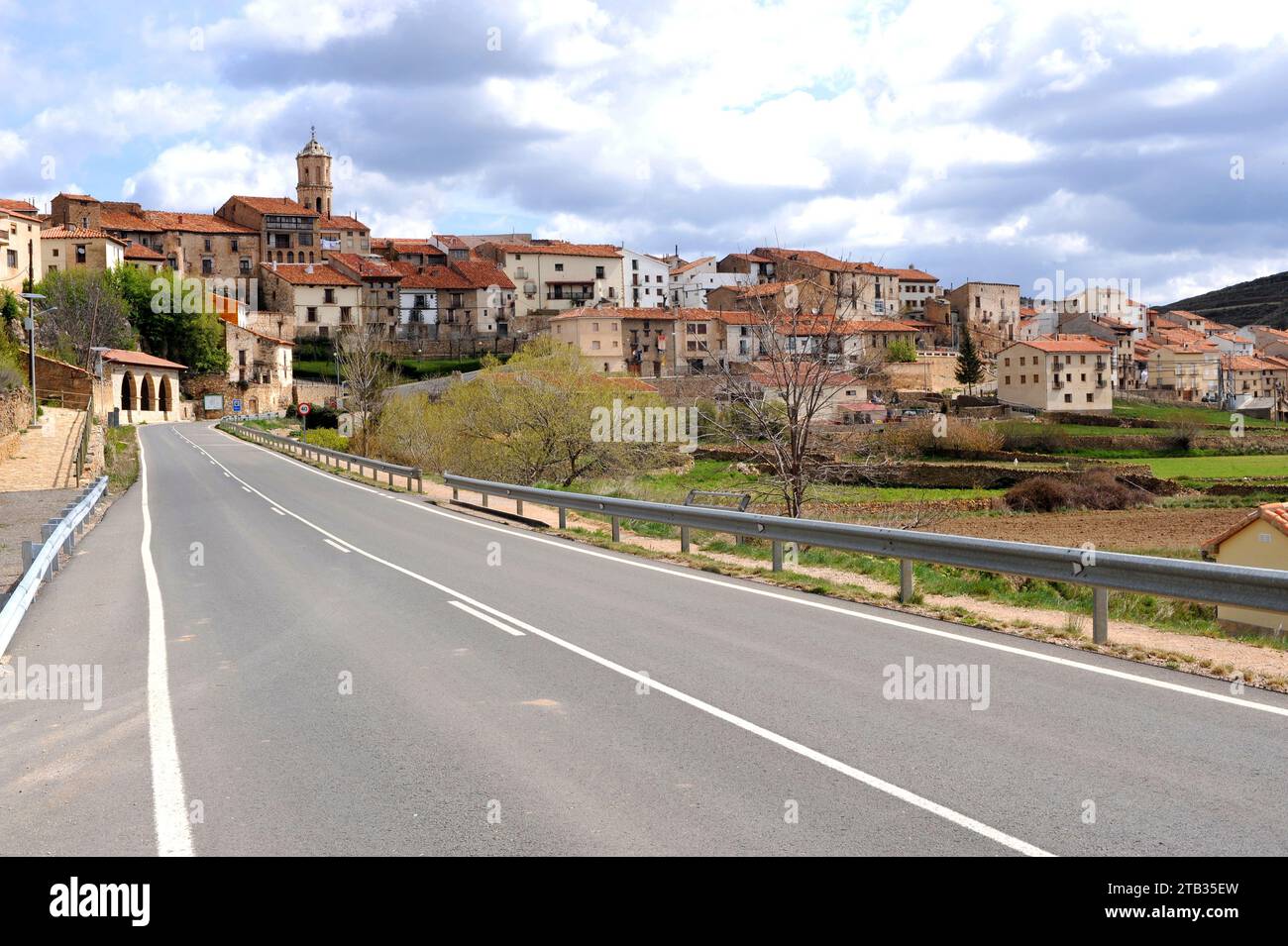 Mosqueruela, panoramic view. Gudar-Javalambre, Teruel province, Aragon, Spain. Stock Photo