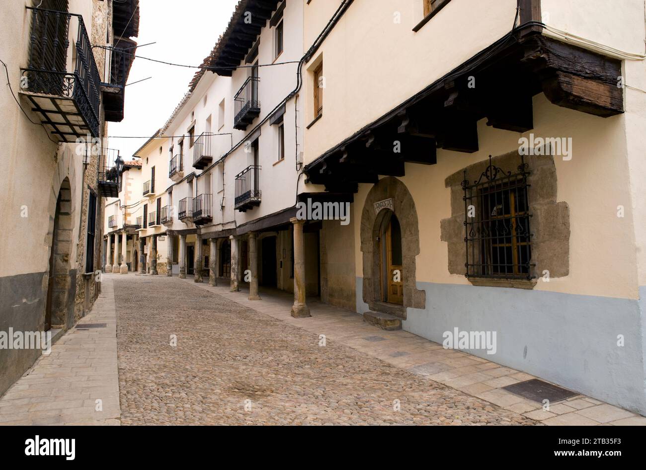 Mosqueruela, typical street. Gudar-Javalambre, Teruel province, Aragon, Spain. Stock Photo