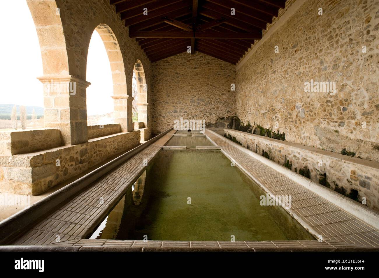 Mosqueruela, old public laundry. Gudar-Javalambre, Teruel province, Aragon, Spain. Stock Photo