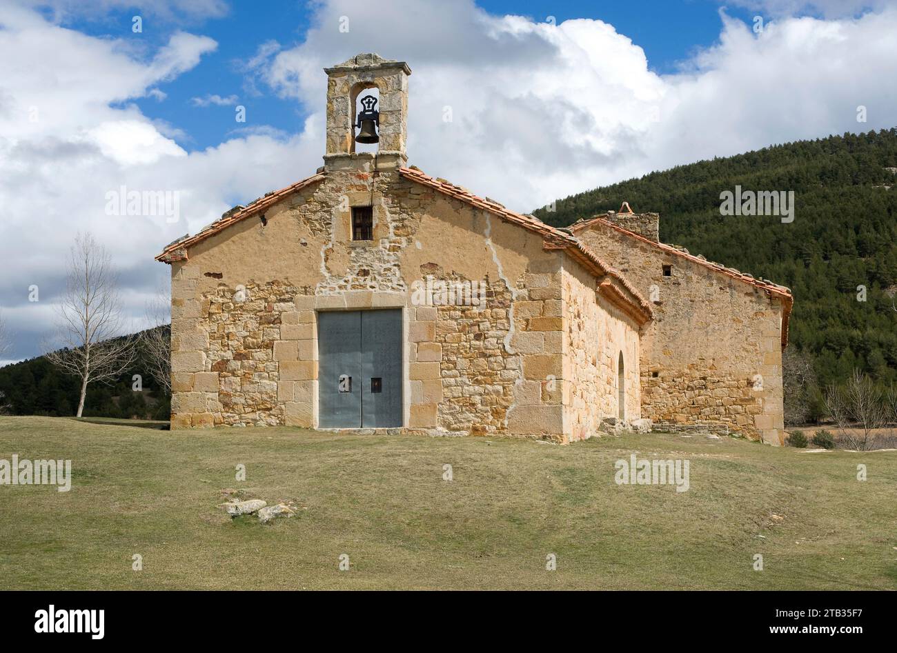 Mosqueruela, Ermita de San Bernabe. Gudar-Javalambre, Teruel province, Aragon, Spain. Stock Photo