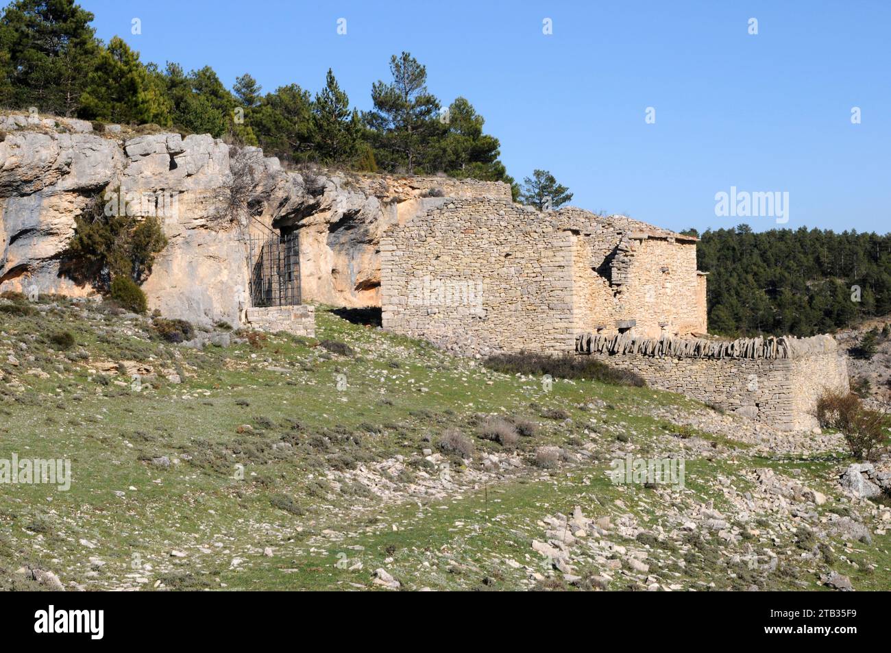 Mosqueruela, Barranco de Givert with rock paintings. Gudar-Javalambre, Teruel province, Aragon, Spain. Stock Photo