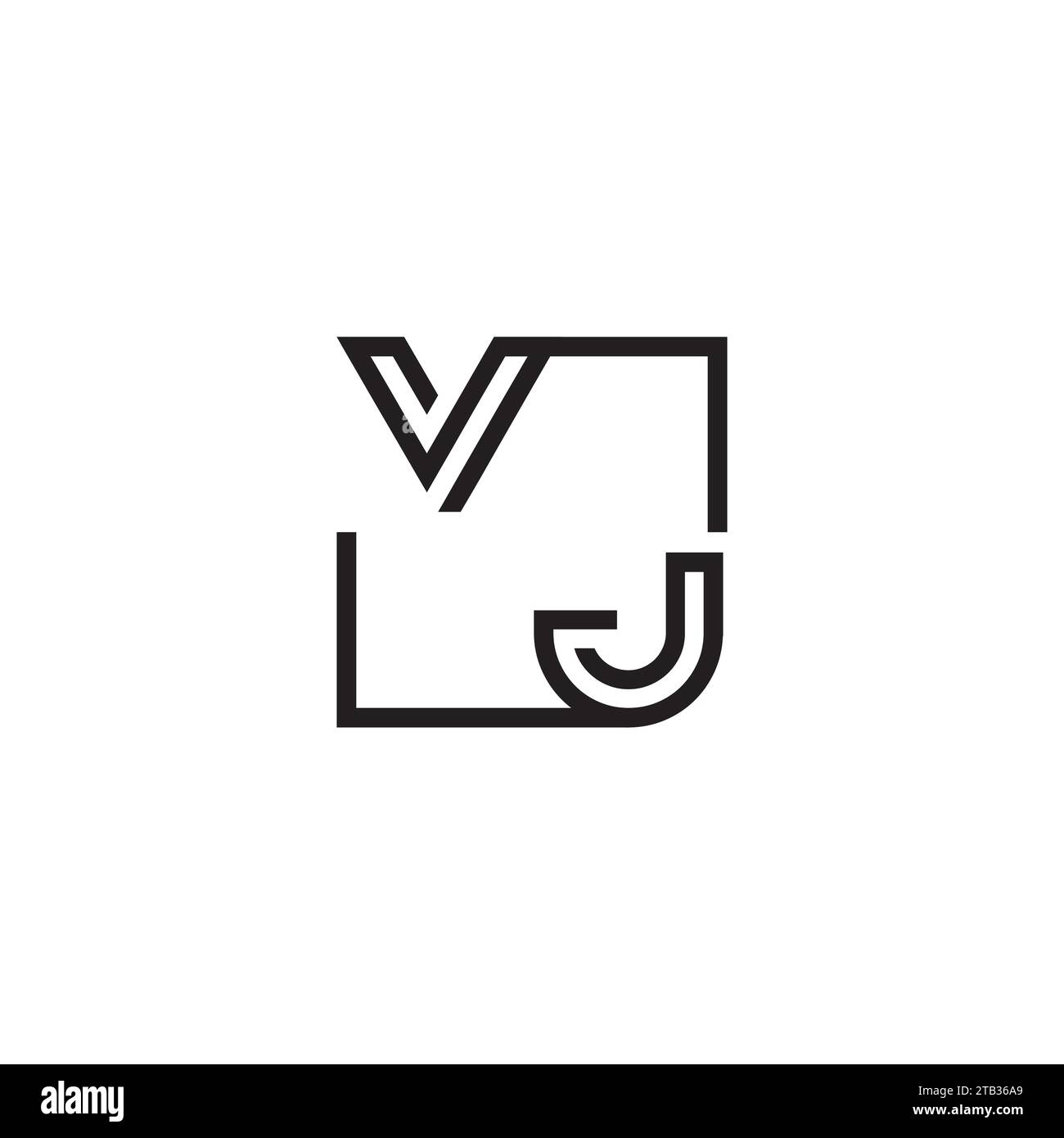 VJ initial logo letters in high quality professional design that will print well across any print media Stock Vector