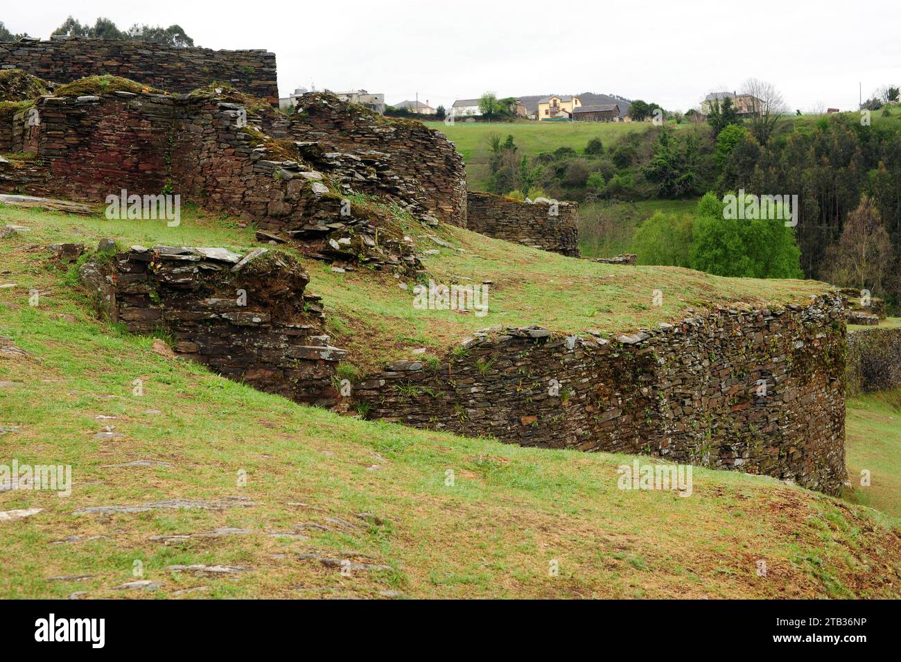 Coaña Hillfort (Iron Age). Principality of Asturias, Spain. Stock Photo