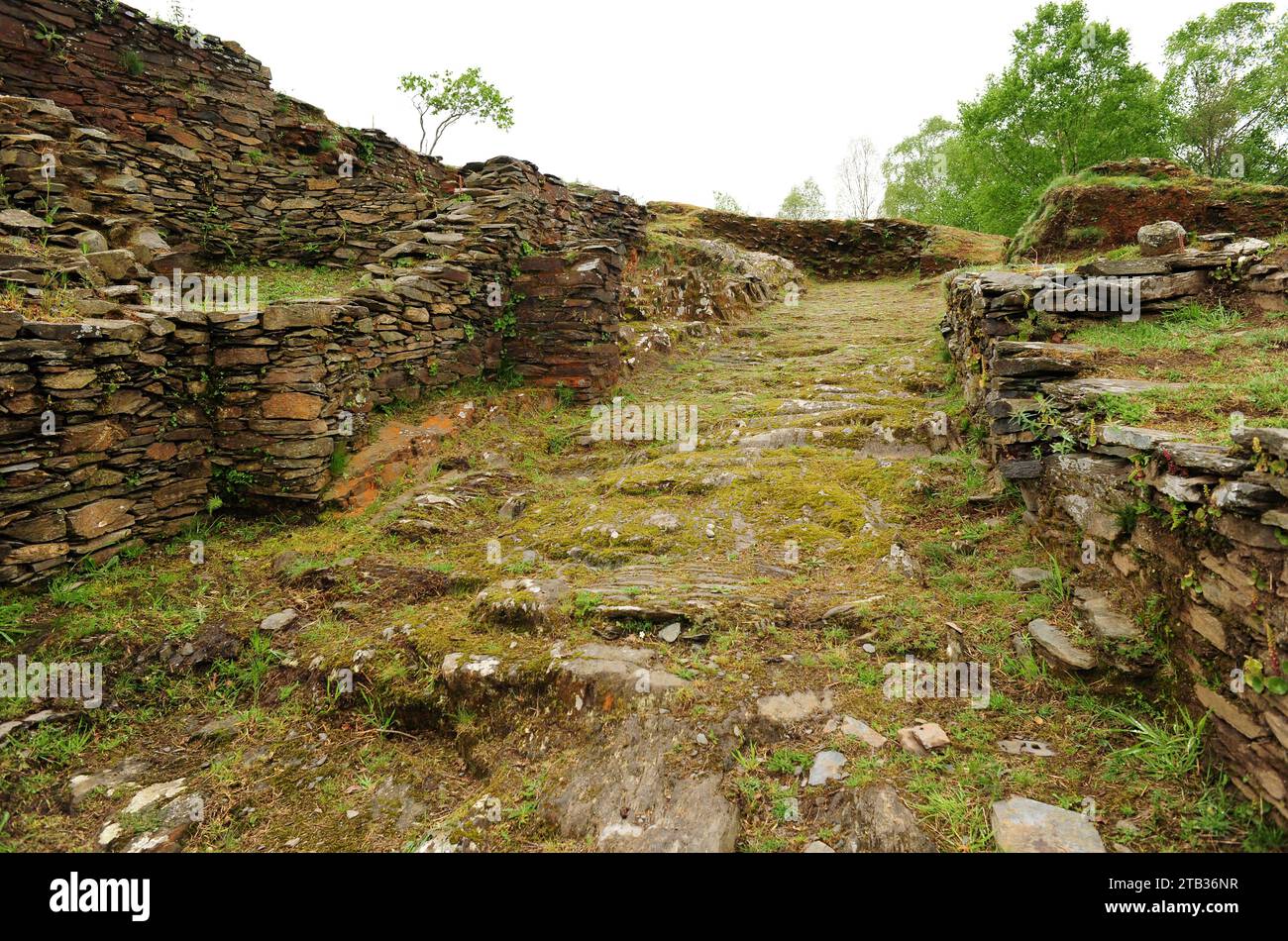 Coaña Hillfort (Iron Age). Principality of Astirias, Spain. Stock Photo