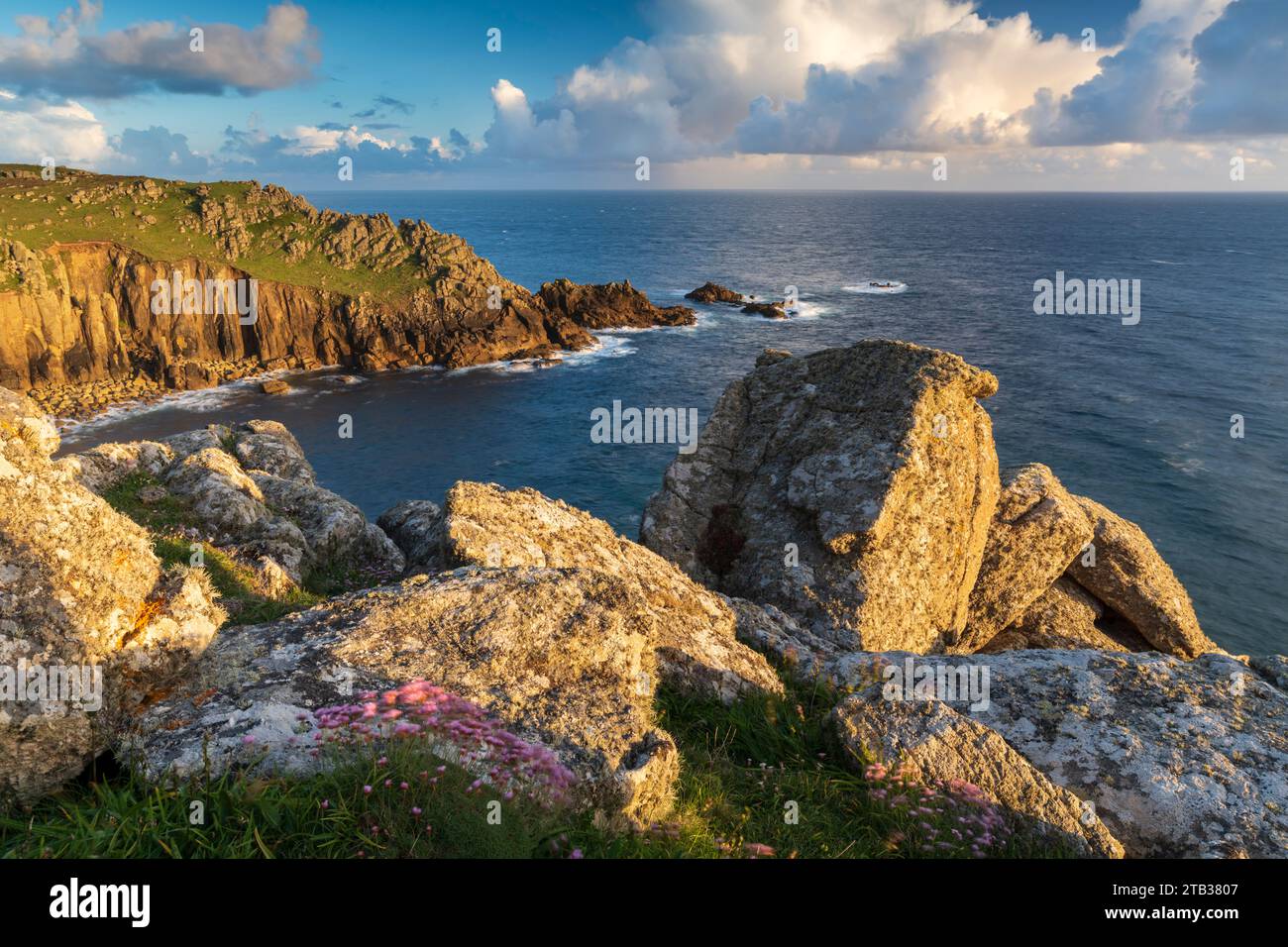 Dramatic coastal scenery at Gwennap Head near Land's End in Cornwall, England. Spring (May) 2022. Stock Photo