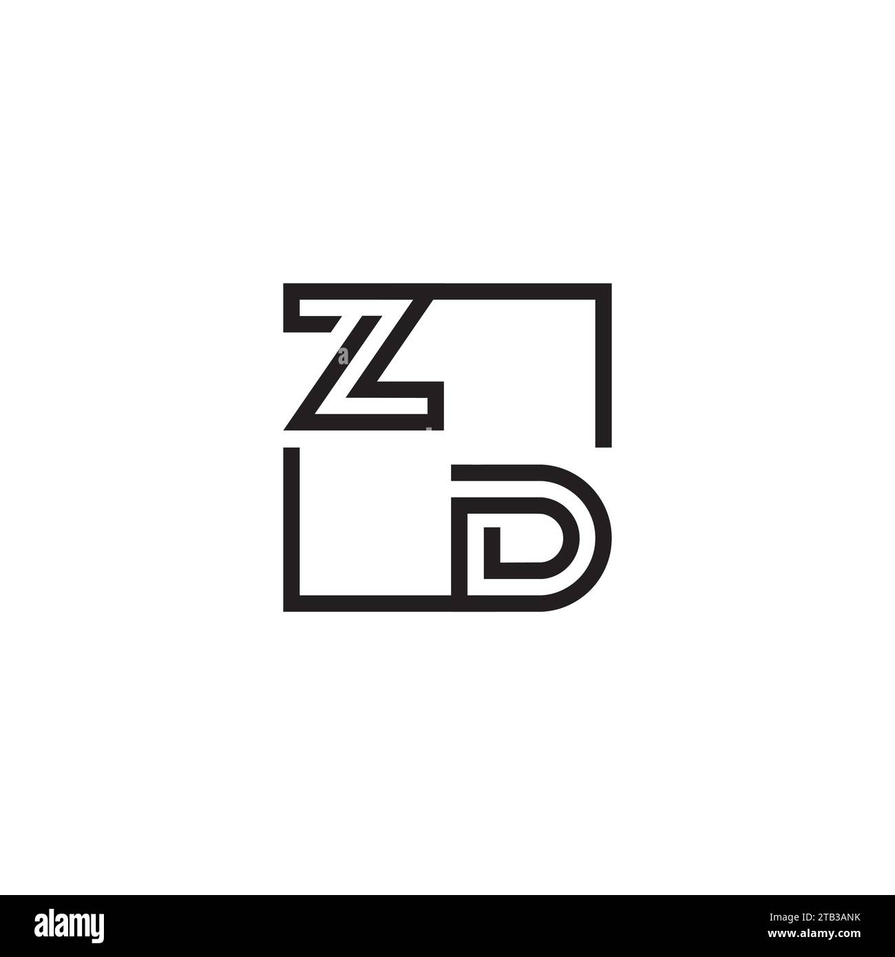 ZD initial logo letters in high quality professional design that will print well across any print media Stock Vector