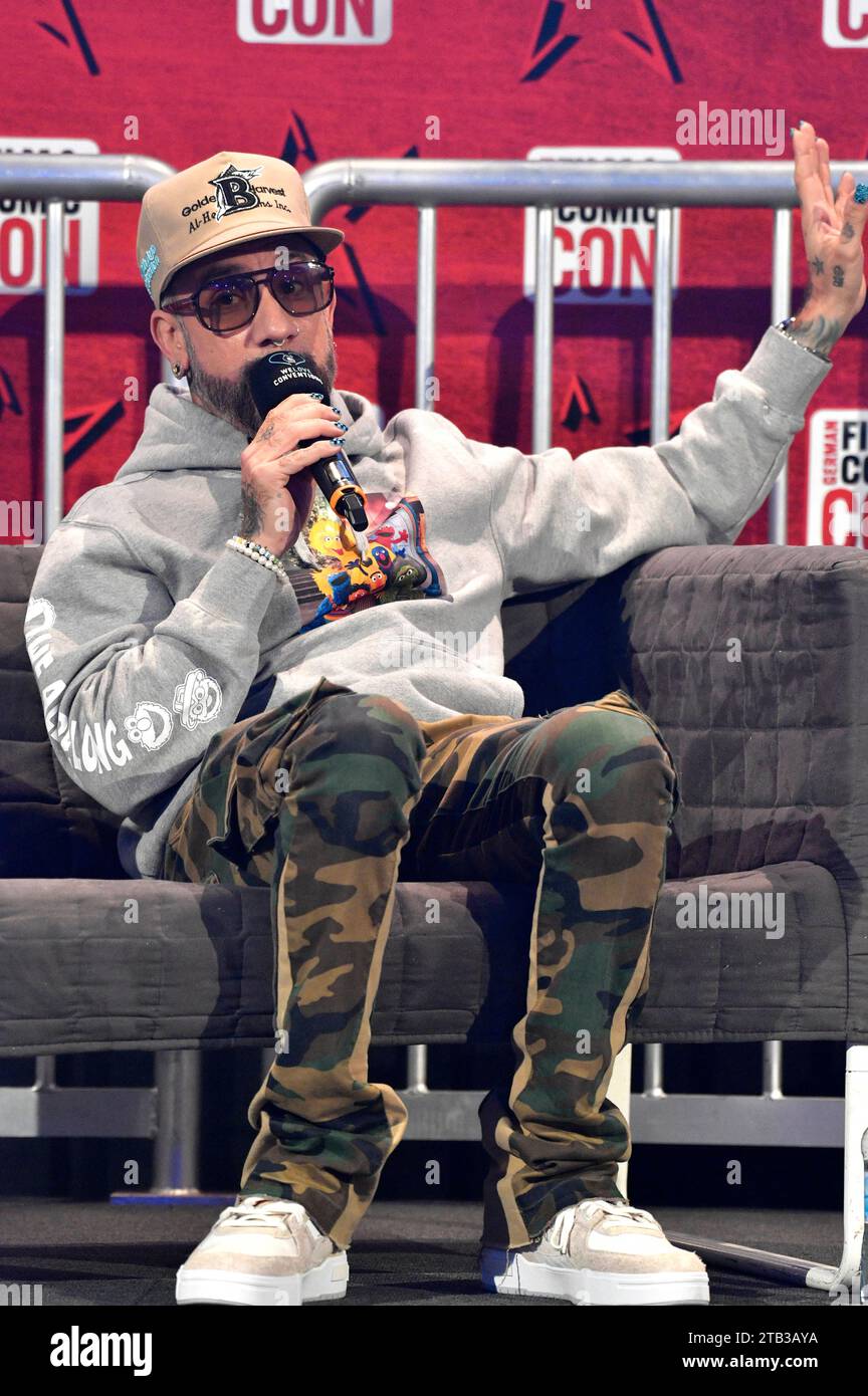 AJ McLean von den Backstreet Boys auf der German Film & Comic Con Winter Edition in der Messe Dortmund. Dortmund, 03.12.2023 *** AJ McLean from the Backstreet Boys at the German Film Comic Con Winter Edition at Messe Dortmund Dortmund, 03 12 2023 Foto:xN.xKubelkax/xFuturexImagex comic con 3347 Stock Photo