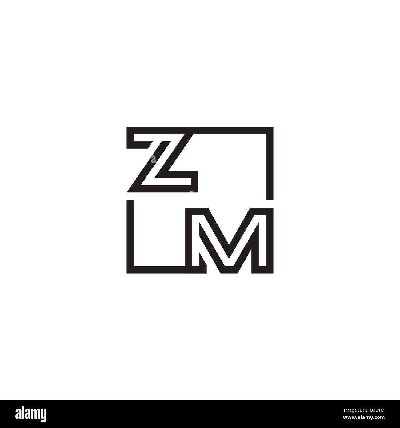 ZM initial logo letters in high quality professional design that will print well across any print media Stock Vector