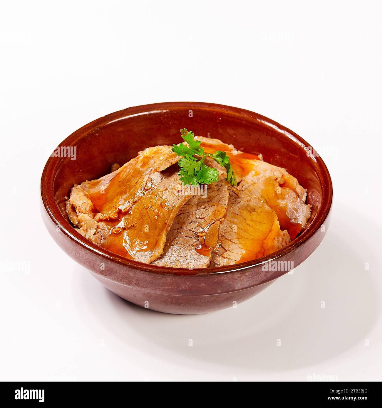 Stewed marinated bovine offal ,Beef Offal on a white background Stock