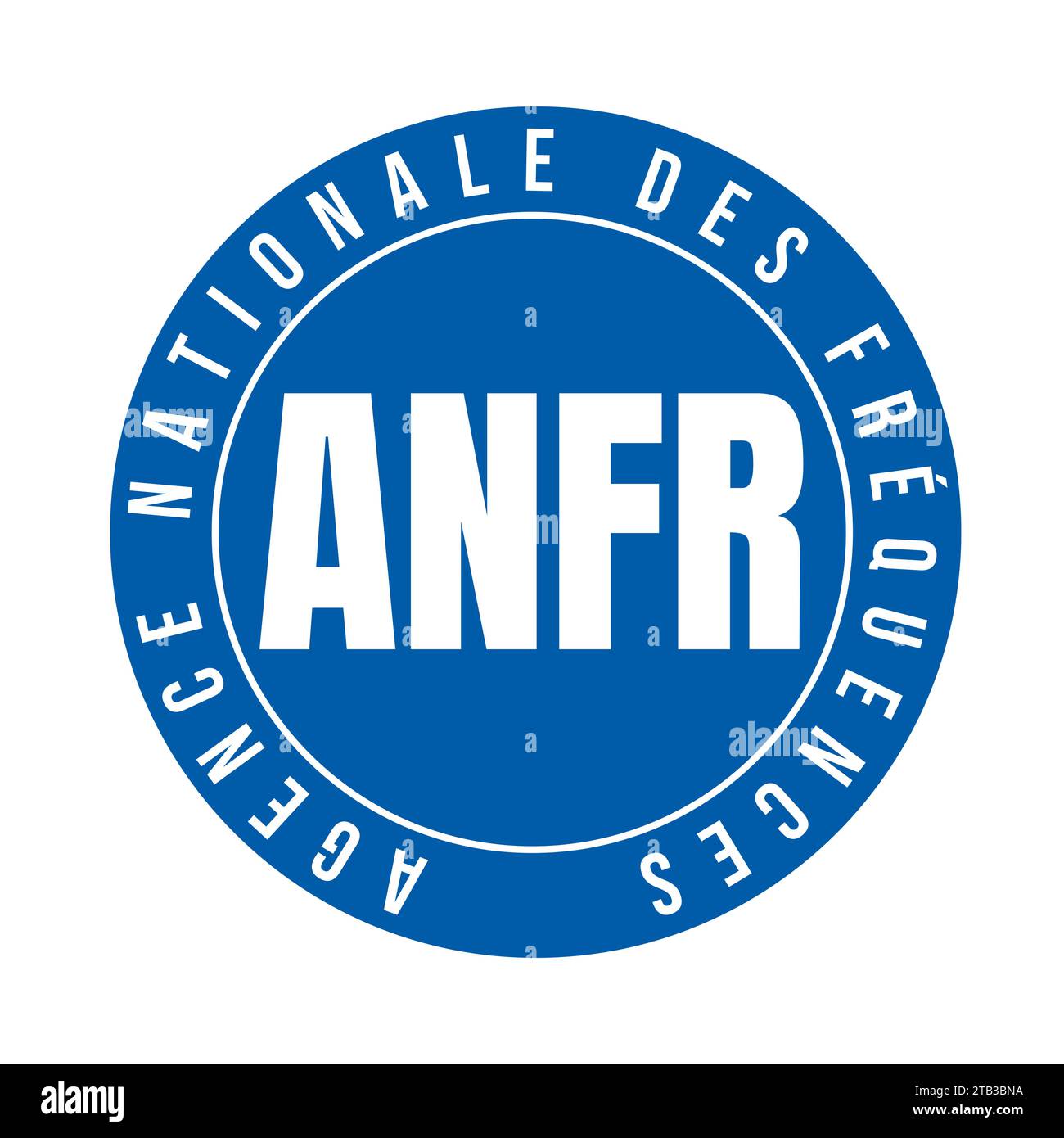 French agency for frequencies symbol icon called ANFR agence nationale des frequences in French language Stock Photo